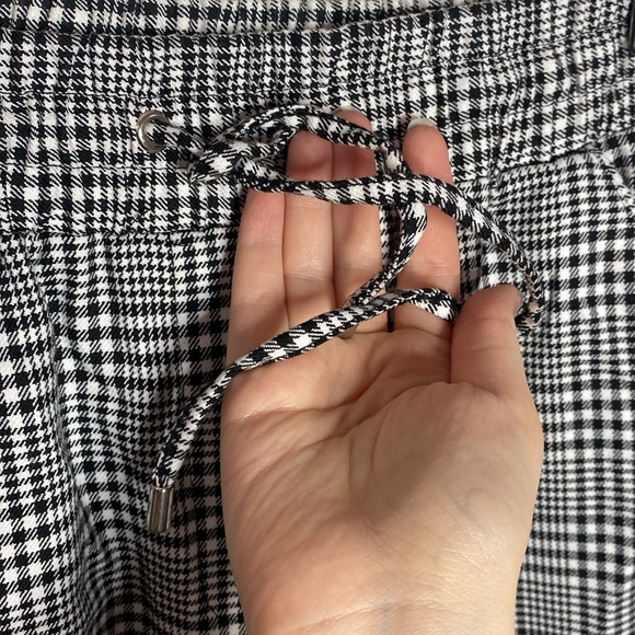 Bershka plaid houndstooth drawstring cuffed pants size S - Picture 6 of 10